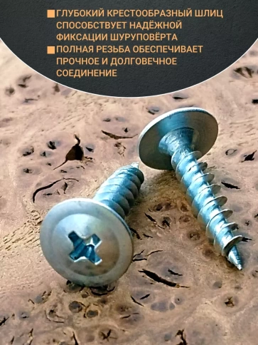 Саморез с прессшайбой 4,2х25 острый ОЦ, 50 шт. фото 3