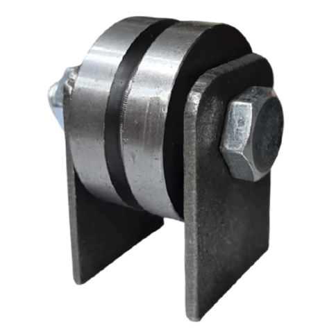 Ролик d50 мм Р3507 на пластинах под полосу, металл фото 1