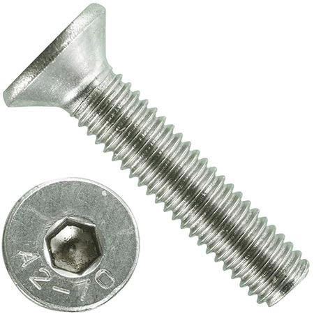 Винт нержавеющий 3х12 потайной под шестигранник DIN7991,10шт фото 1