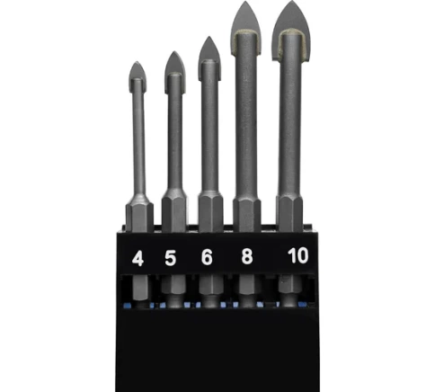 Набор сверл по стеклу 4-10 мм 5 шт  фото 1