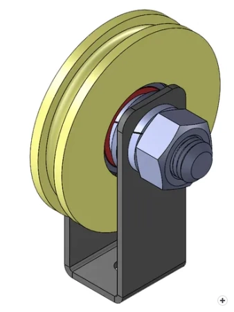 Ролик бельевой капролон d60 под трос 10мм со скобой (4 шт.) фото 6