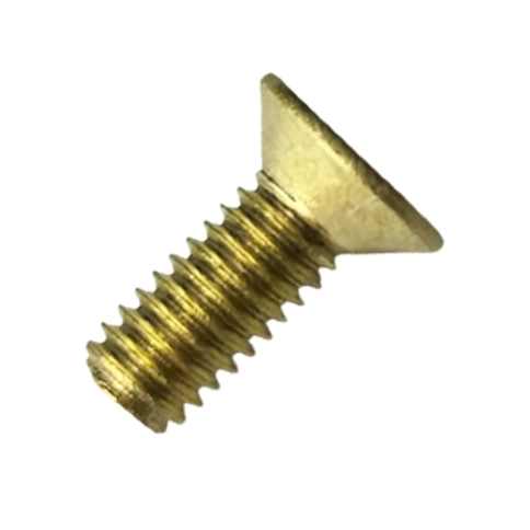 Винт потай 5х10 мм DIN 965, полная резьба, латунный фото 1