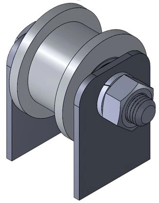 Ролик на пластинах Р3511, d50мм,под трубу 20х20,металл 2 шт. фото 6