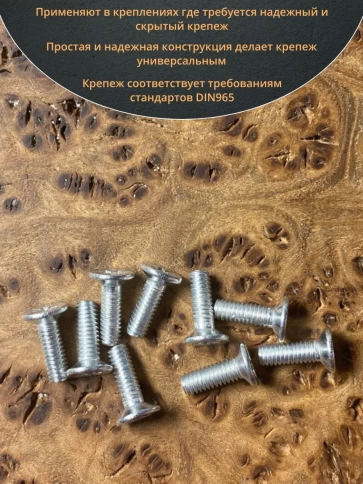 Винт потайной оцинкованный 4х12 DIN965, 10 шт. фото 4
