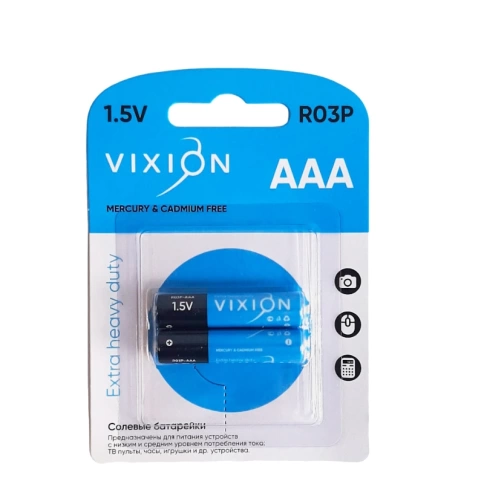 Батарейка солевая R03P-AAA 2 шт VIXION фото 1