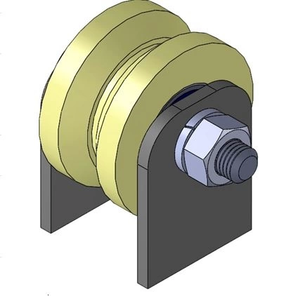 Ролик на пластинах Р2414, d40мм, под угол, капролон 2 шт. фото 6