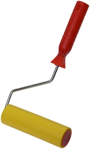 Валик прижимной резиновый, для обоев, желтый 150мм фото 1