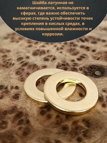 Шайба М10 латунная  DIN125,10 шт фото 4