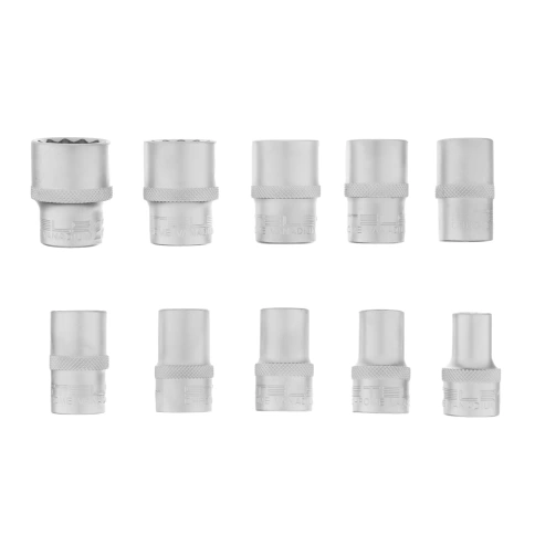 Набор торцевых головок 10 шт 1/2 12-ти гр. 10-22мм.CrV Stels фото 1