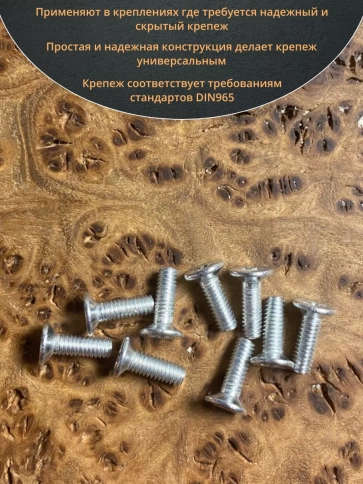 Винт потайной оцинкованный 4х10 DIN965, 50 шт. фото 4