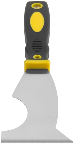 Шпатель многофункц. Профи, толщ.лезвия 1 мм, 2-хкомп.ручка с метал.бойком, усилен.сталь 75 мм фото 4