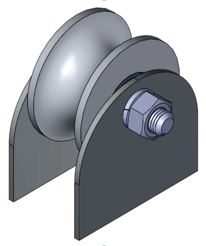 Ролик на пластинах Р3611, d65мм, под трубу 3/4 d25, 2 шт. фото 6