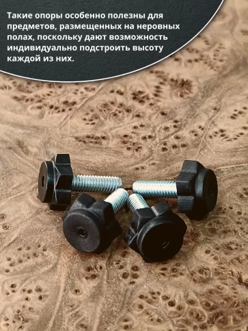 Ножка опора D19 М6х25 регулируемая мебельная под шестигранник 8 шт фото 4