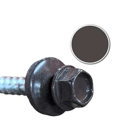 Саморез кровельный, 4,8х29 мм серо-коричневый RAL8019, оцинкованный фото 2