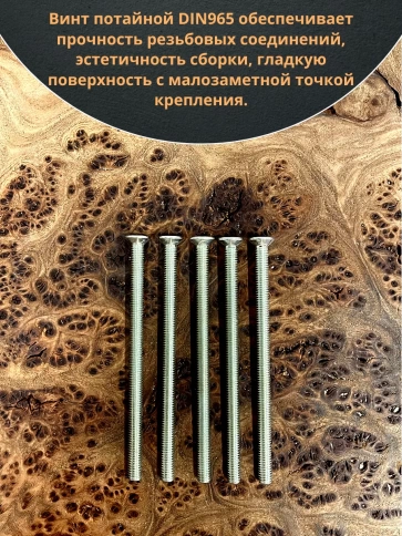 Винт потайной оцинкованный 5х90 DIN965, 10 шт. фото 4