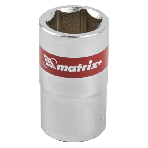 Головка торцевая хромированная 6-гранная 15 мм CrV под квадрат 1/2 Matrix фото 1