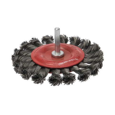 Щетка для дрелей №485 дисковая жгутовая  хв6мм 75мм RPM15000 SТ0,5 Профоснастка Эксперт фото 1