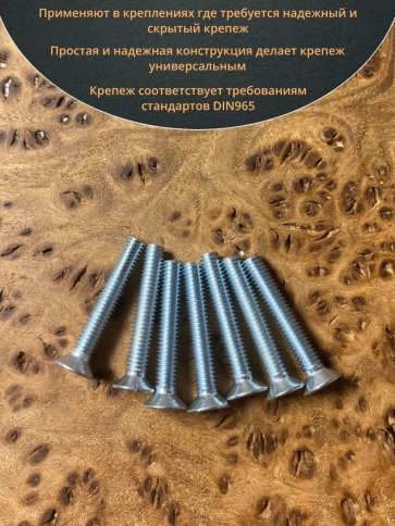 Винт потайной оцинкованный 4х25 DIN965, 10 шт. фото 4