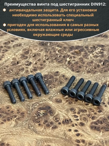 Винт высокопрочный ПР М2,5х12 мм к.п.12.9 черный DIN912, 20 шт. фото 4