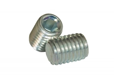 Винт установочный с внутренним шестигранником 8х12 мм класс прочности 10.9 DIN 913,тупой конец, цинк фото 1