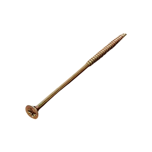 Шуруп саморез потайной для дерева 6х180 мм, желтый цинк, 20 шт. фото 1