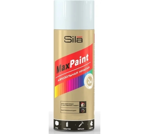 Эмаль универсальная аэрозольная белая матовая RAL9003 SILA HOME Max Paint 520 мл фото 1