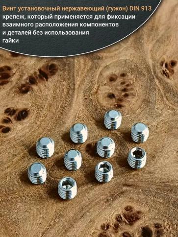 Винт установочный нержавеющий М6х5 DIN913 (гужон), 50 шт. фото 4