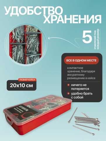 Шплинты прямые для фиксации крепежа в органайзере НАБОР 1 фото 4