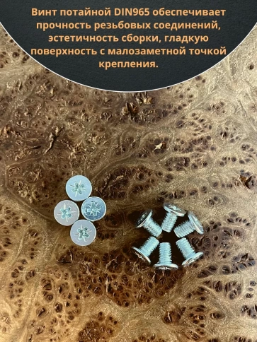 Винт потайной оцинкованный 3х6 DIN965, 10 шт. фото 4