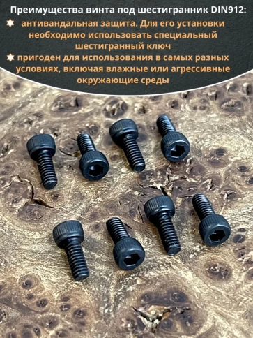 Винт высокопрочный ПР М2,5х6 мм к.п.12.9 черный DIN912, 20 шт. фото 4