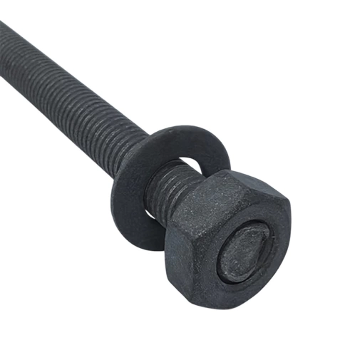 Шпилька резьбовая М10х170 мм с гайкой М10 и шайбой Ф10, оцинкованная фото 2