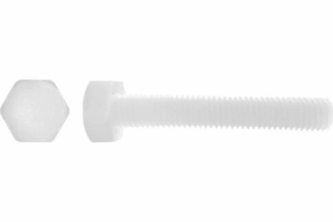 Болт полиамидный 10х60 мм DIN 933 (пластик), 20 шт. фото 4