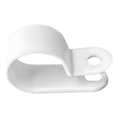Крепеж-серьга для крепления кабеля d9, белая фото 1