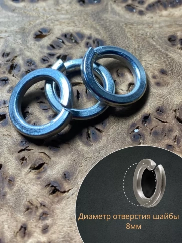 Шайба гровер пружинная оцинкованная М8 DIN127, 10 шт. фото 3