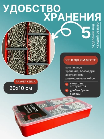 Винты нержавеющие М3 DIN7985 РН в органайзере НАБОР 1 фото 5