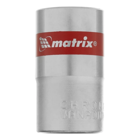 Головка торцевая хромированная 6-гранная 16 мм CrV под квадрат 1/2 Matrix фото 1