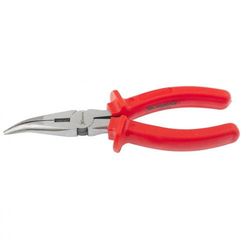 Длинногубцы Econom, изогнутые шлифованные, пластмассовые рукоятки 160 мм Matrix фото 1