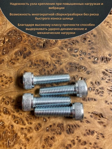 Винт высокопрочный ПР 10х25 мм ОЦ к.п.12.9 DIN912, 10 шт. фото 4