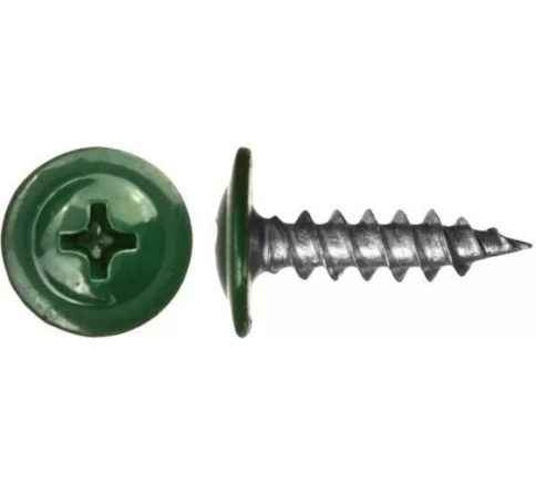 Саморез с прессшайбой, острый, RAL6005 фото 1