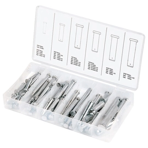 Набор штифтов с головкой и отверстием под шплинт. 60предм. Сибртех фото 1