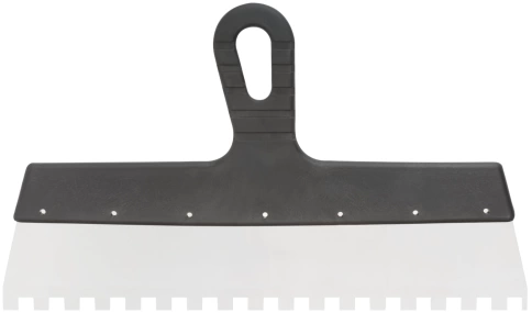 Шпатель фасадный нержавеющий зубчатый 350 мм / зуб 10 мм фото 1